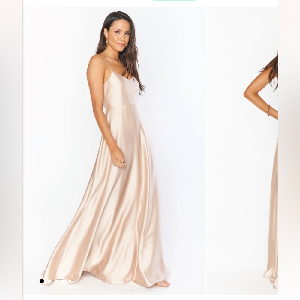 Show me your Mumu Faith Maxi Dress Champagne Luxe Satin